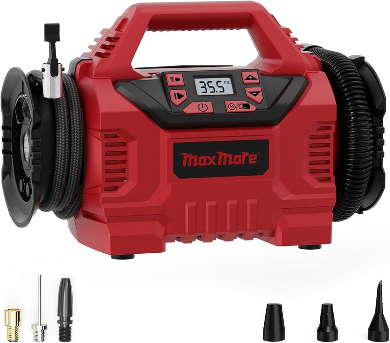 MaxMore Portable Tire Inflator/deflator Compatible with Milwaukee 18V Battery (Tool Only),160 PSI High Pressure Cordless Air Compressor Pump, Digital Gauge, Auto Shut-Off, LED Light for Car, Bike - Image 1